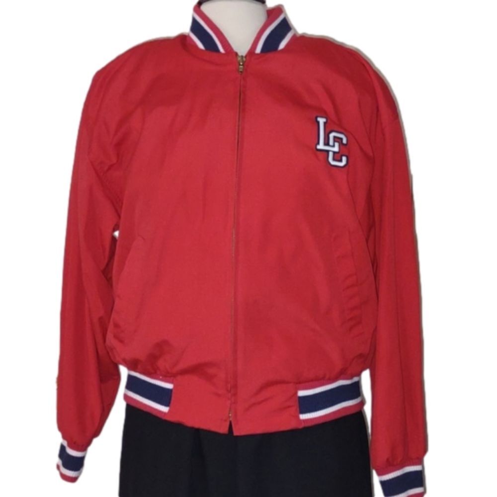 VINTAGE 90's Y2K Liz Claiborne Golf red white blue Bomber Jacket Windbreaker